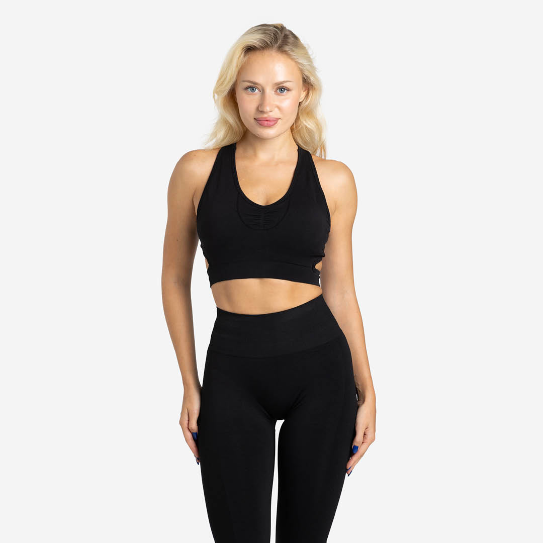 Tank sports bra with V Seamless neck