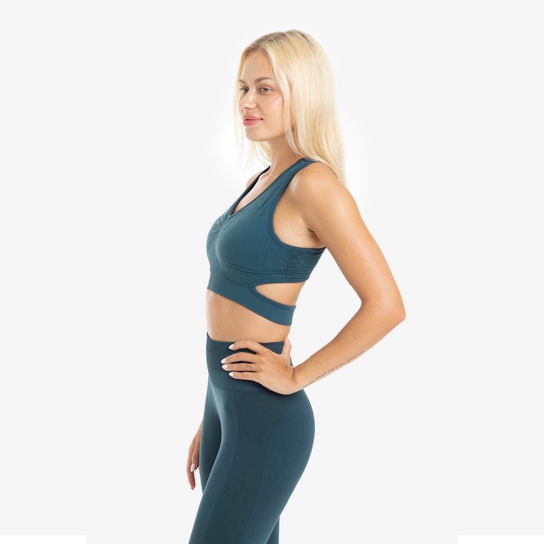 Tank sports bra with V Seamless neck